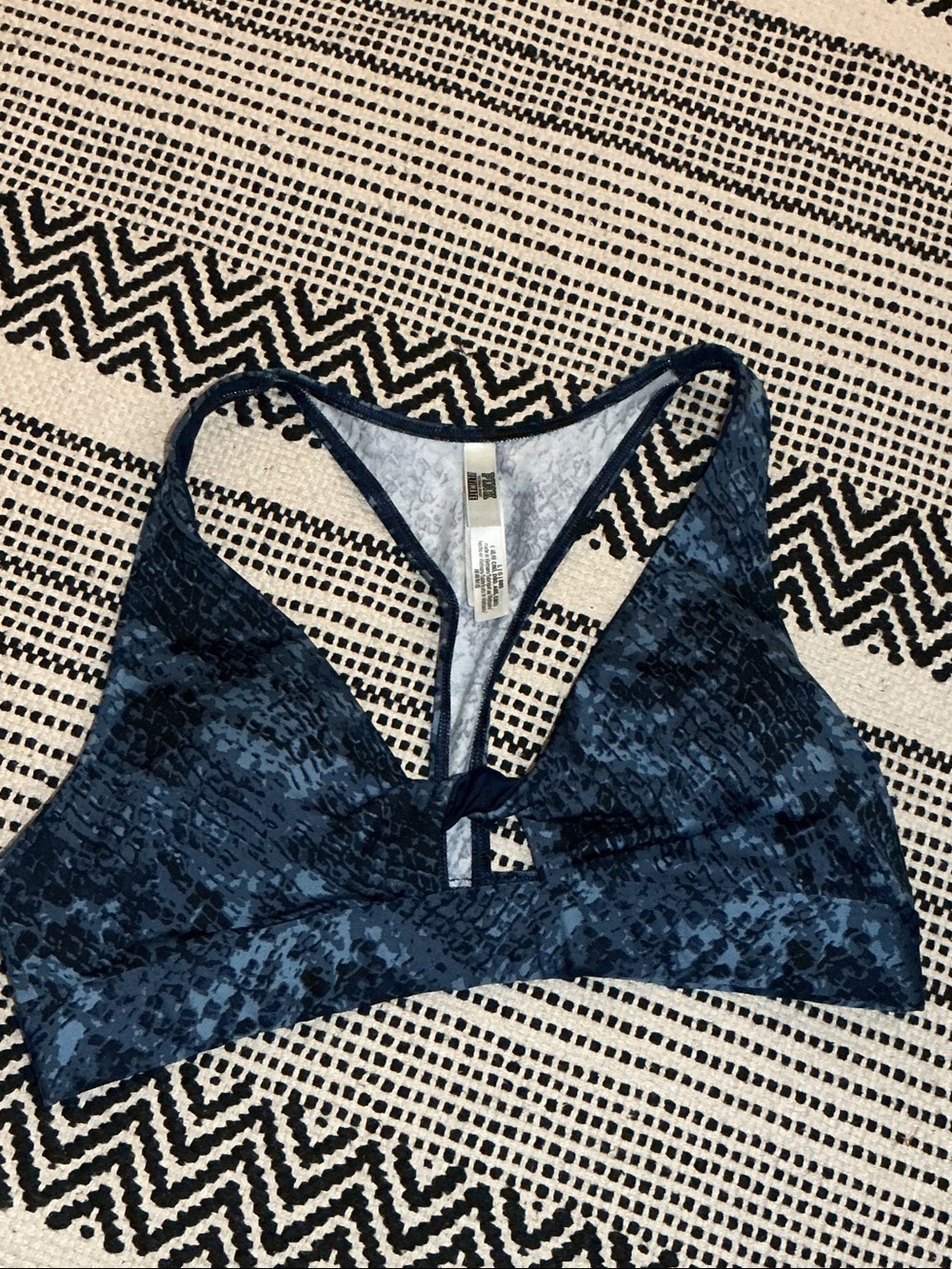 PINK Victoria's Secret Deep Navy Textured Racerback Bralette